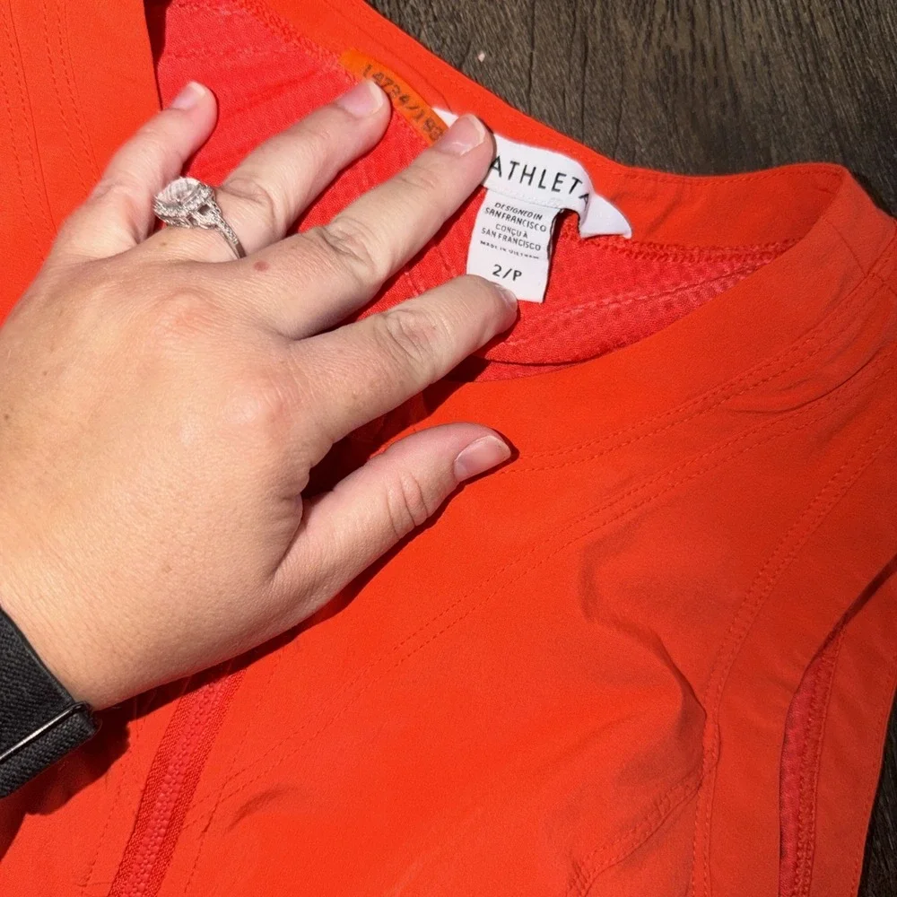 Athleta Expedition Skort Dress Size 2 P Orange Drawstring Waist Lightweight
